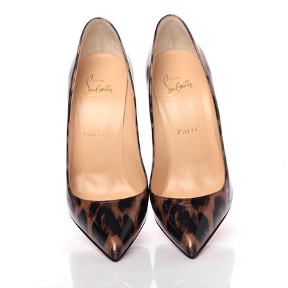 Christian Louboutin Patent Glitter Leopard Print Pigalle Follies 100 Pumps 37 Gold 5 of 12