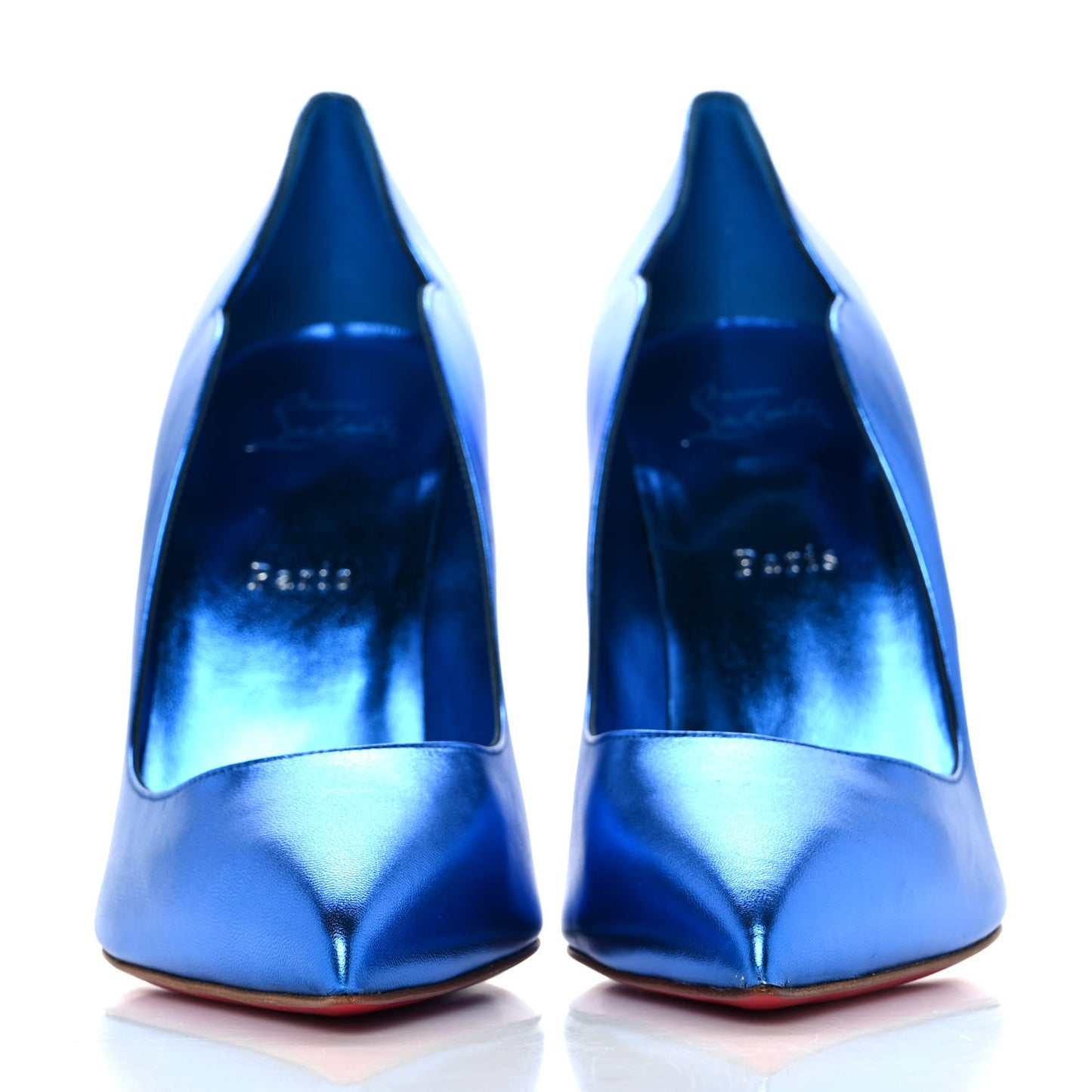 Metallic Patent Hot Chick 100 Pumps 41 Blue