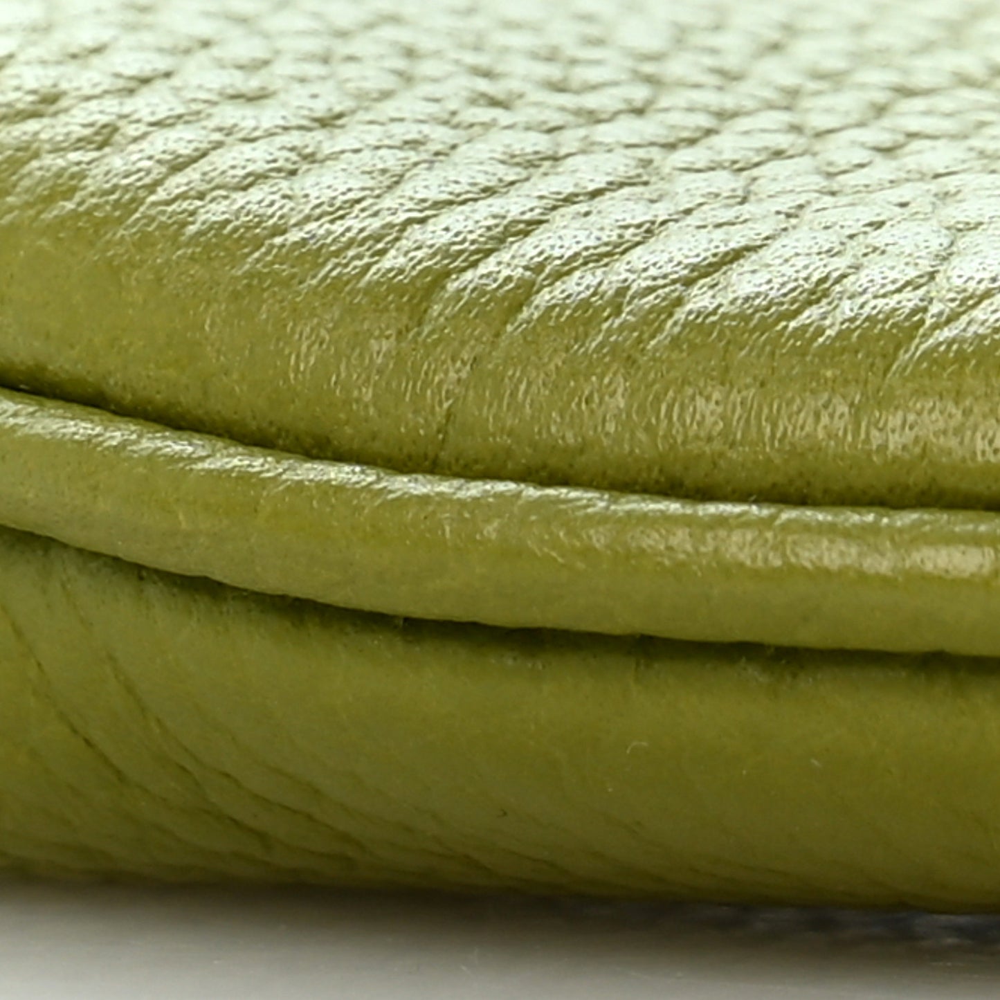 Pebbled Calfskin Mini B Shoulder Bag Olive Green