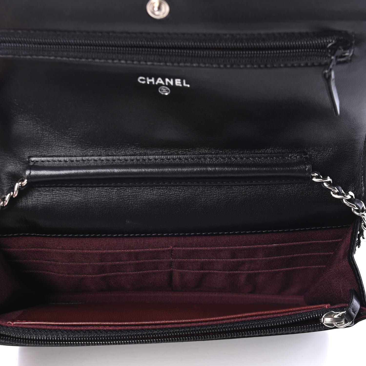 Chanel Lambskin Quilted Wallet On Chain WOC Black 3 of 4