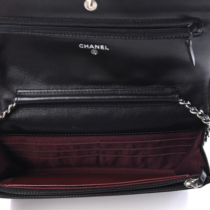 Chanel Lambskin Quilted Wallet On Chain WOC Black 3 of 4