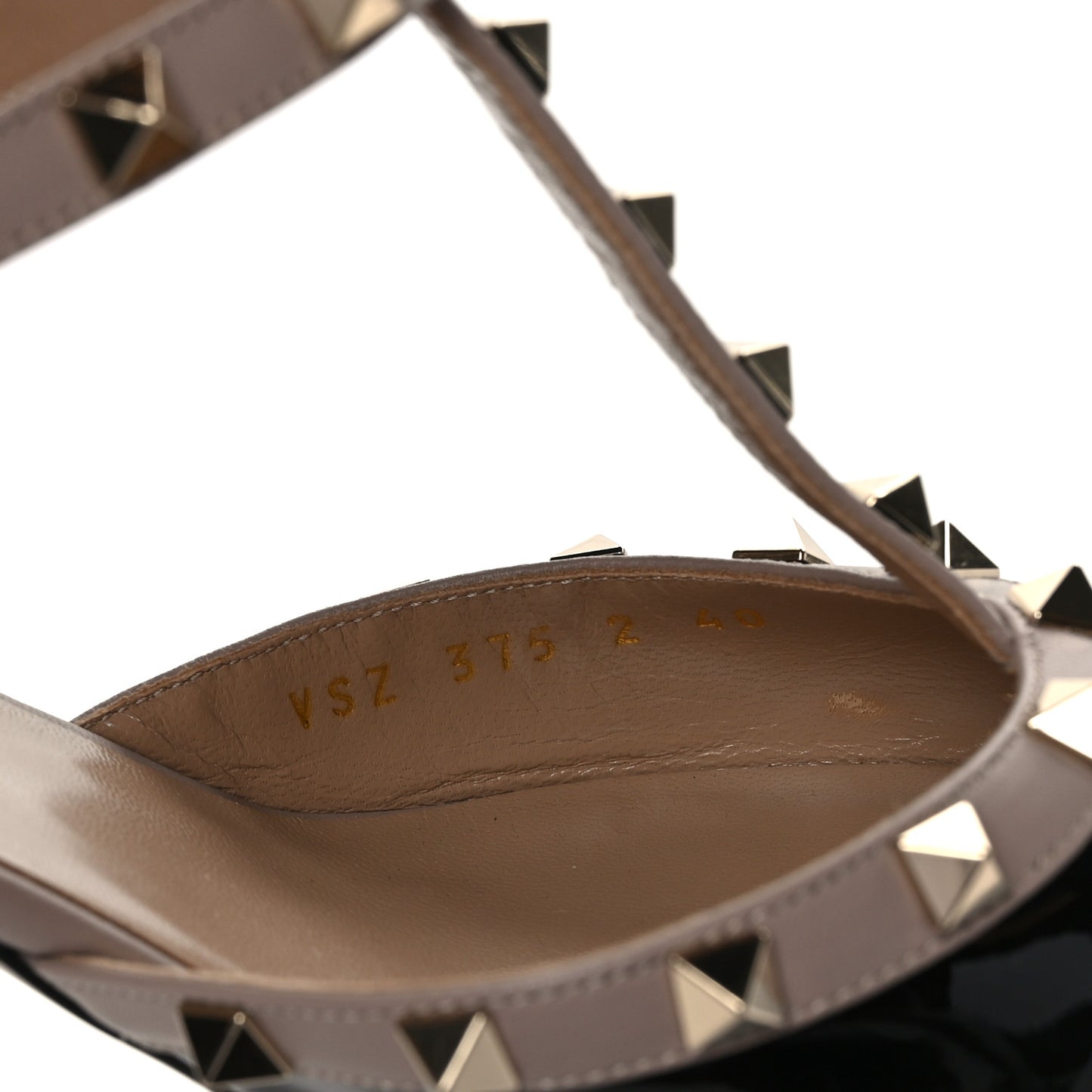 Patent Nappa Rockstud Ankle Strap 65mm Pumps 40 Black Poudre