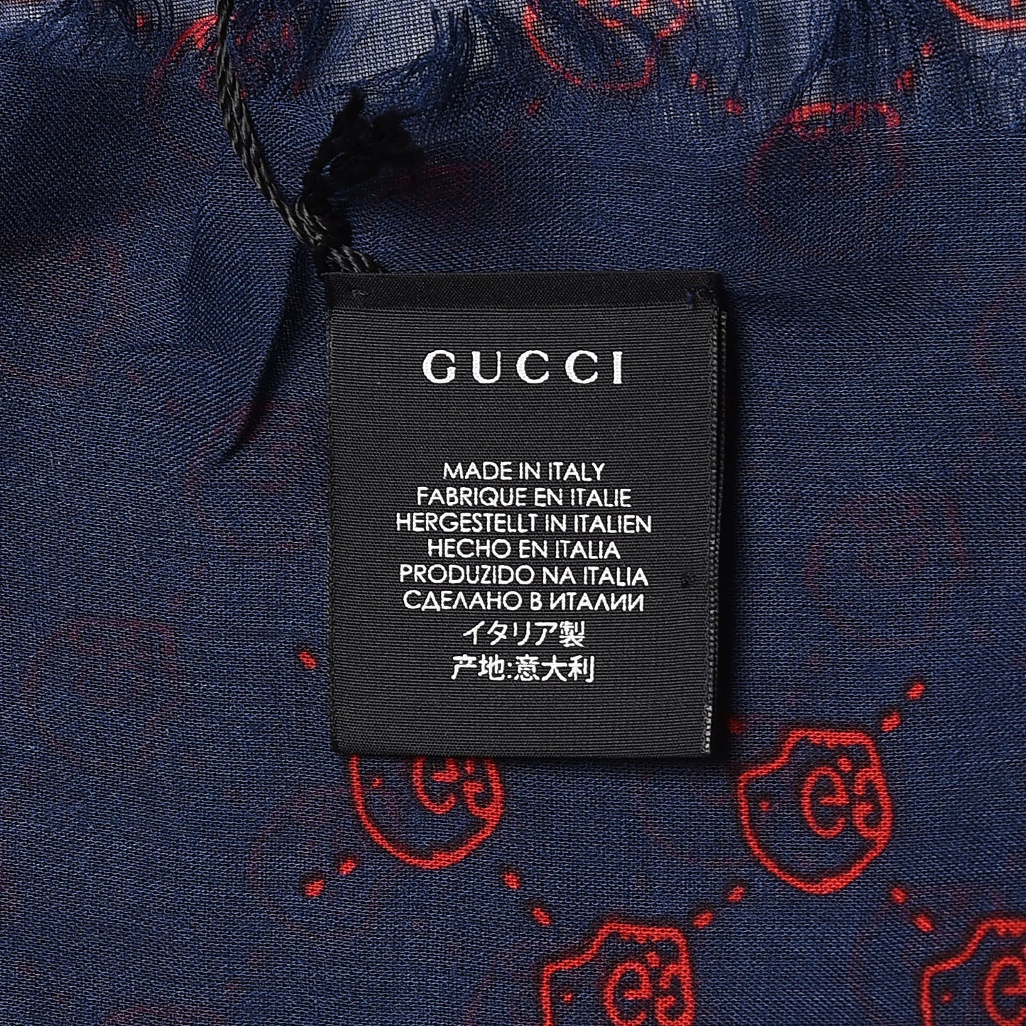 Modal Silk Twill GG Hamlet Square Scarf Sapphire Red