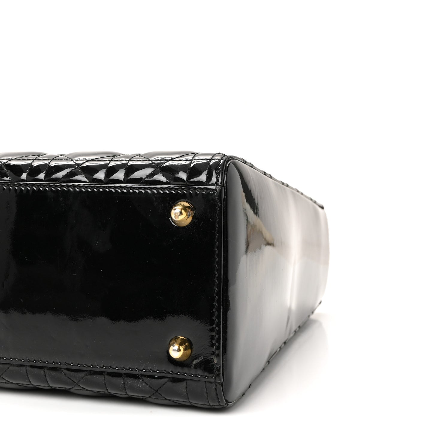 Patent Cannage Large Lady Dior Black