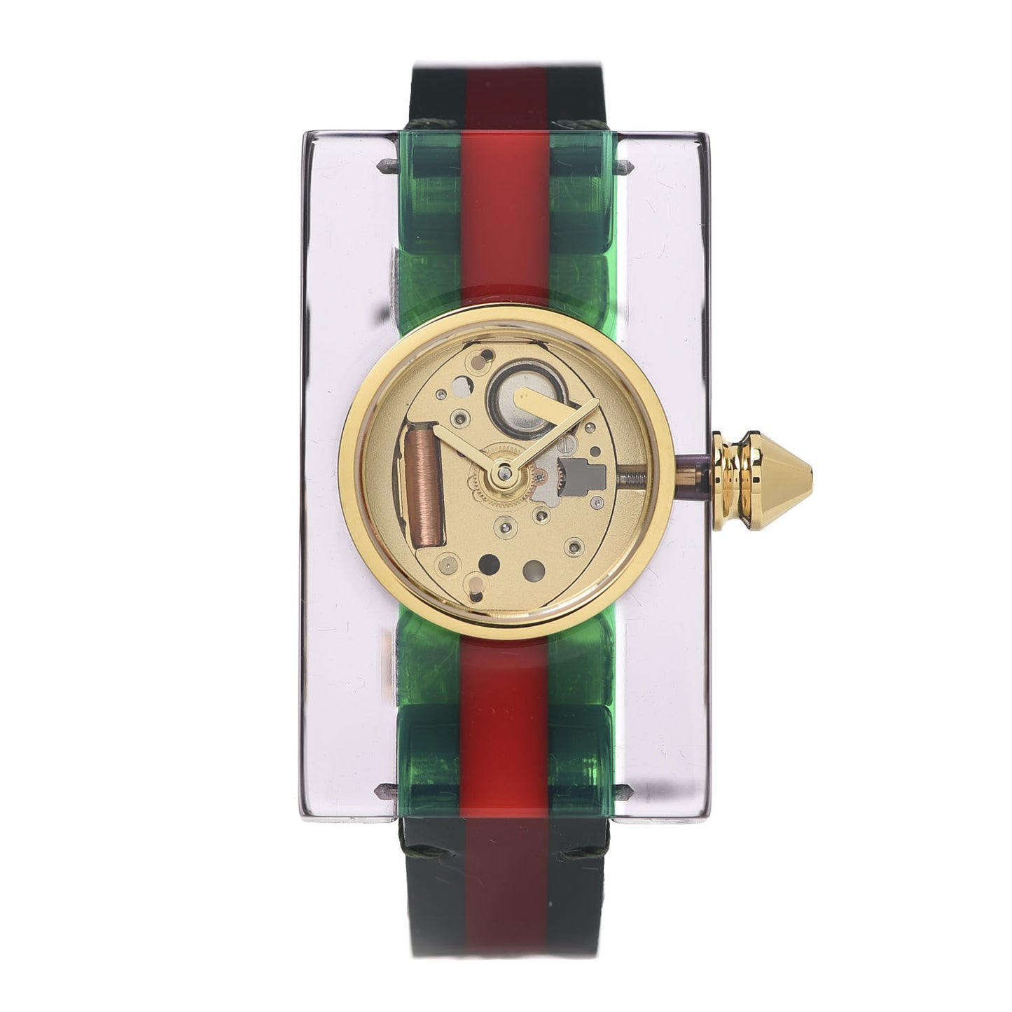 Stainless Steel Calfskin Plexiglass 24mm Skeleton Quartz Watch