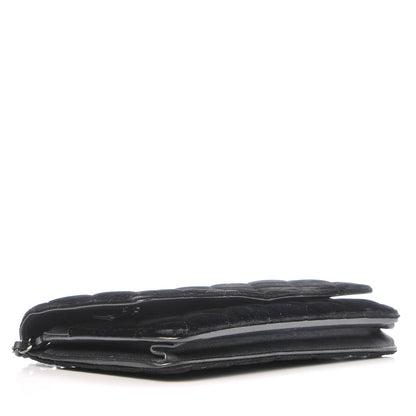Chanel Velvet Quilted Wallet On Chain WOC Black 4 of 12