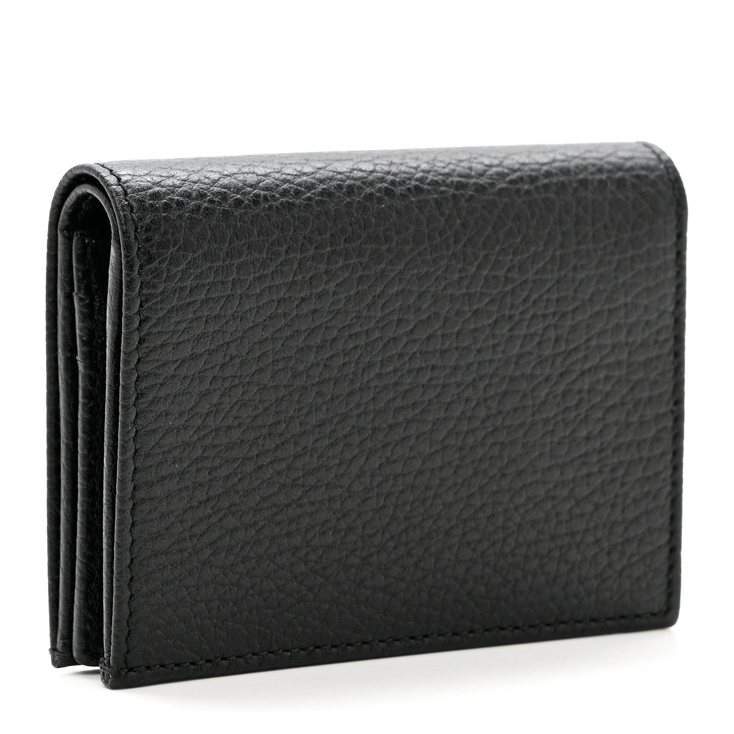 Gucci Pebbled Calfskin GG Marmont Card Case Black 3 of 6
