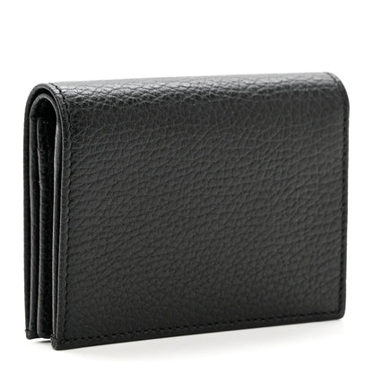 Gucci Pebbled Calfskin GG Marmont Card Case Black 3 of 6