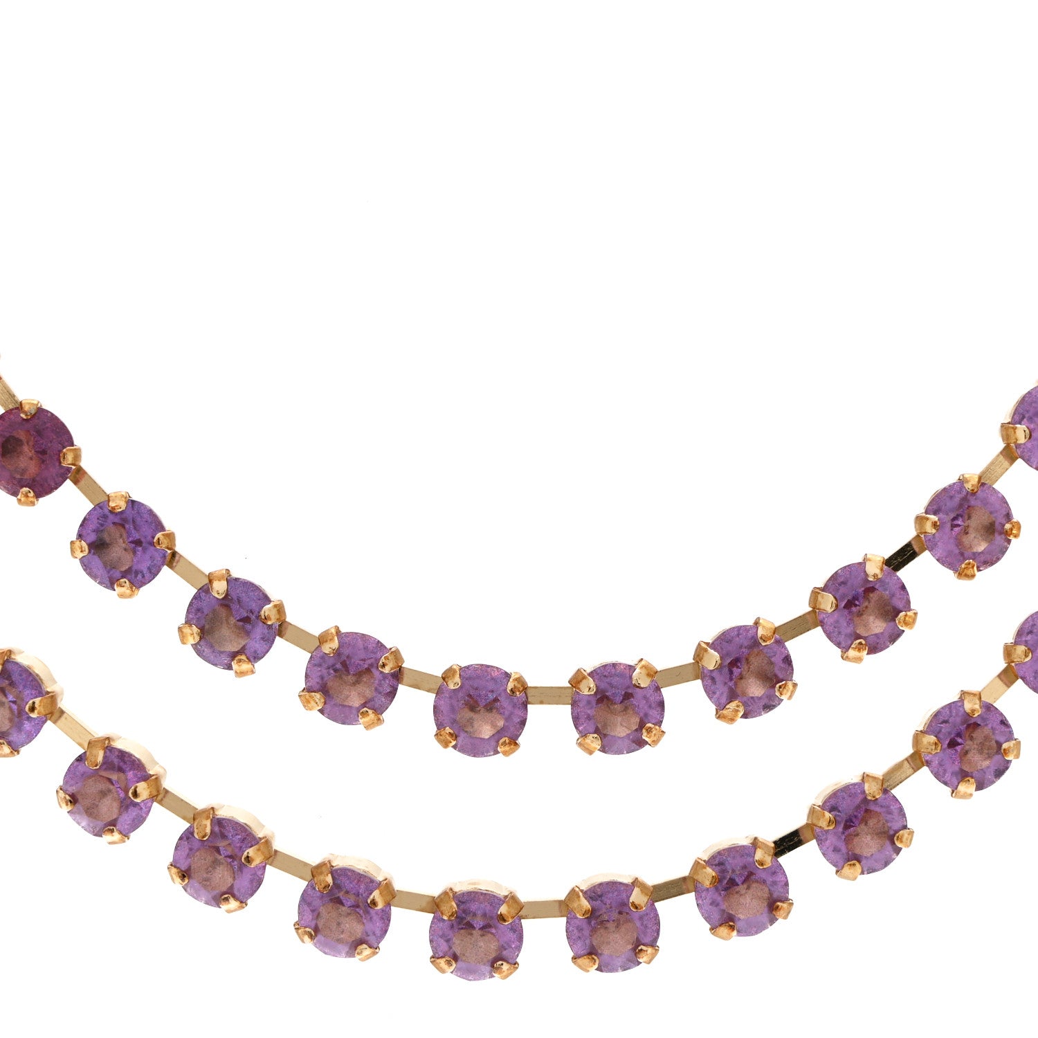 Chanel Crystal Multi Strand CC Short Necklace Gold Pink Orange Purple Yellow 4 of 6