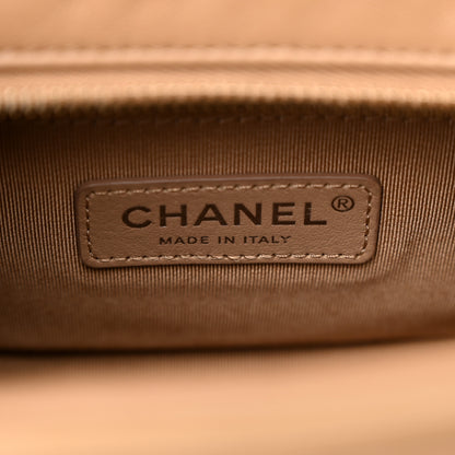Chanel Aged Calfskin Chevron Quilted Small Gabrielle Hobo Beige 6 of 10
