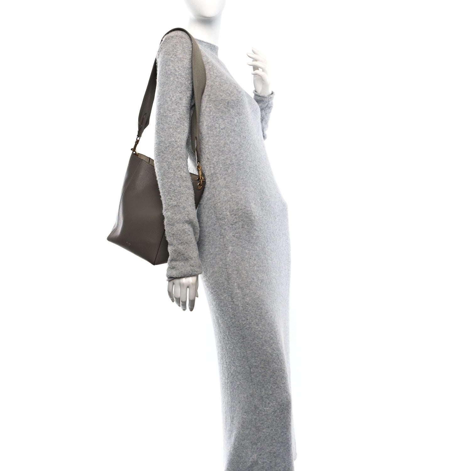 Celine Soft Grained Calfskin Small Sangle Bucket Bag Taupe 2 of 12