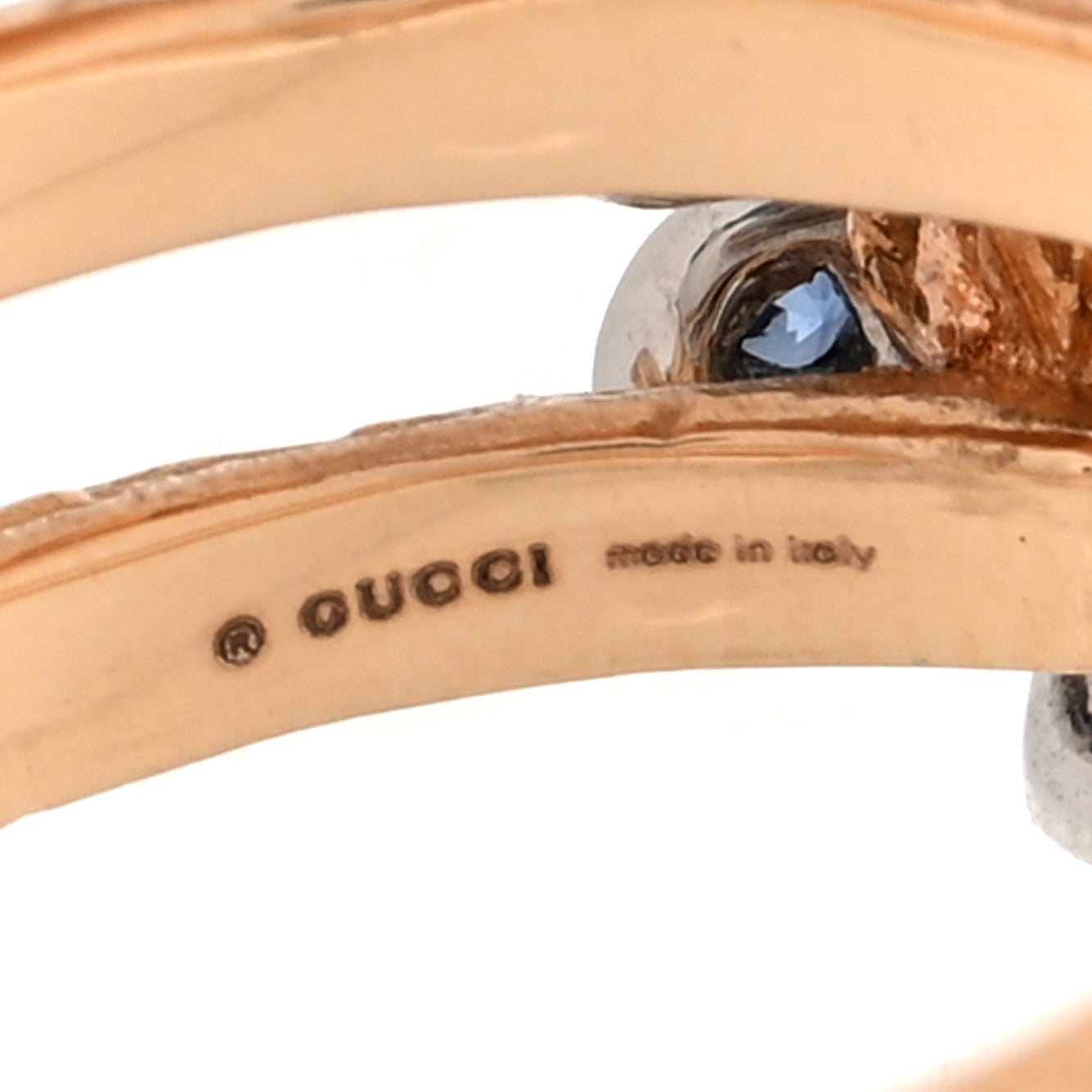 18K Rose Gold Diamond Blue Sapphire Flora Wrap Ring 53 6.5