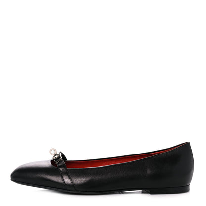 Hermes Goatskin Bilbao Ballet Flats 41 Black 1 of 11