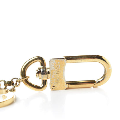 Louis Vuitton Brass Enamel Fleur De Monogram Bag Charm Chain Gold 5 of 5