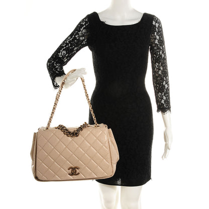Chanel Aged Calfskin Quilted Large Pondichery Flap Beige 2 of 8