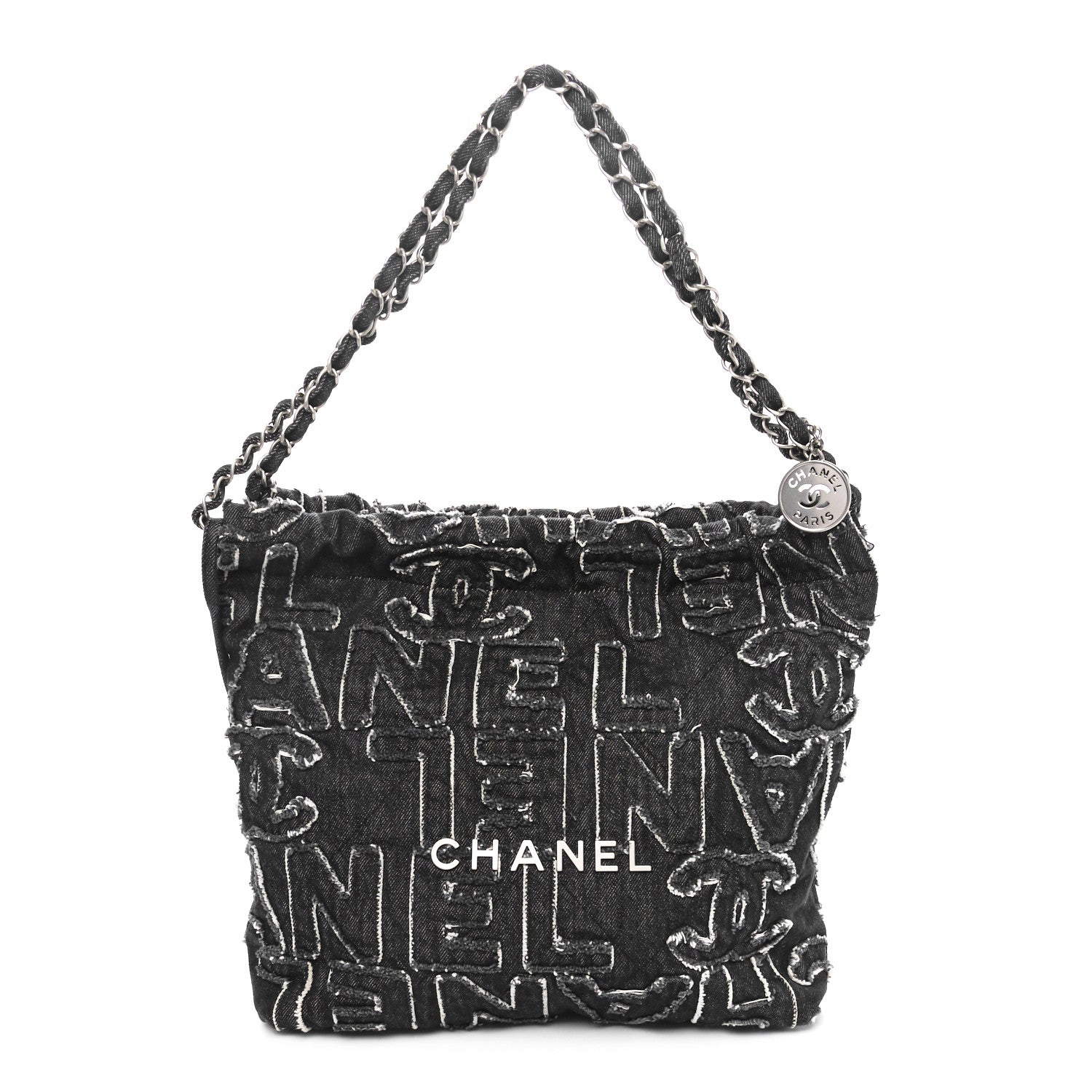 Chanel Denim Patchwork Quilted Chanel 22 Black 1 of 11