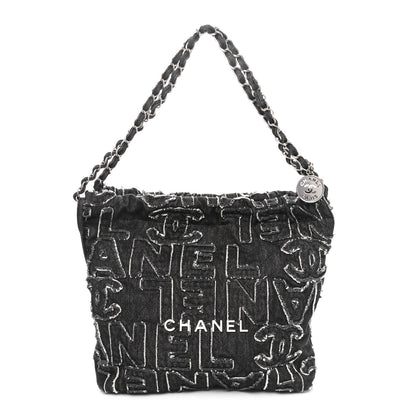 Chanel Denim Patchwork Quilted Chanel 22 Black 1 of 11