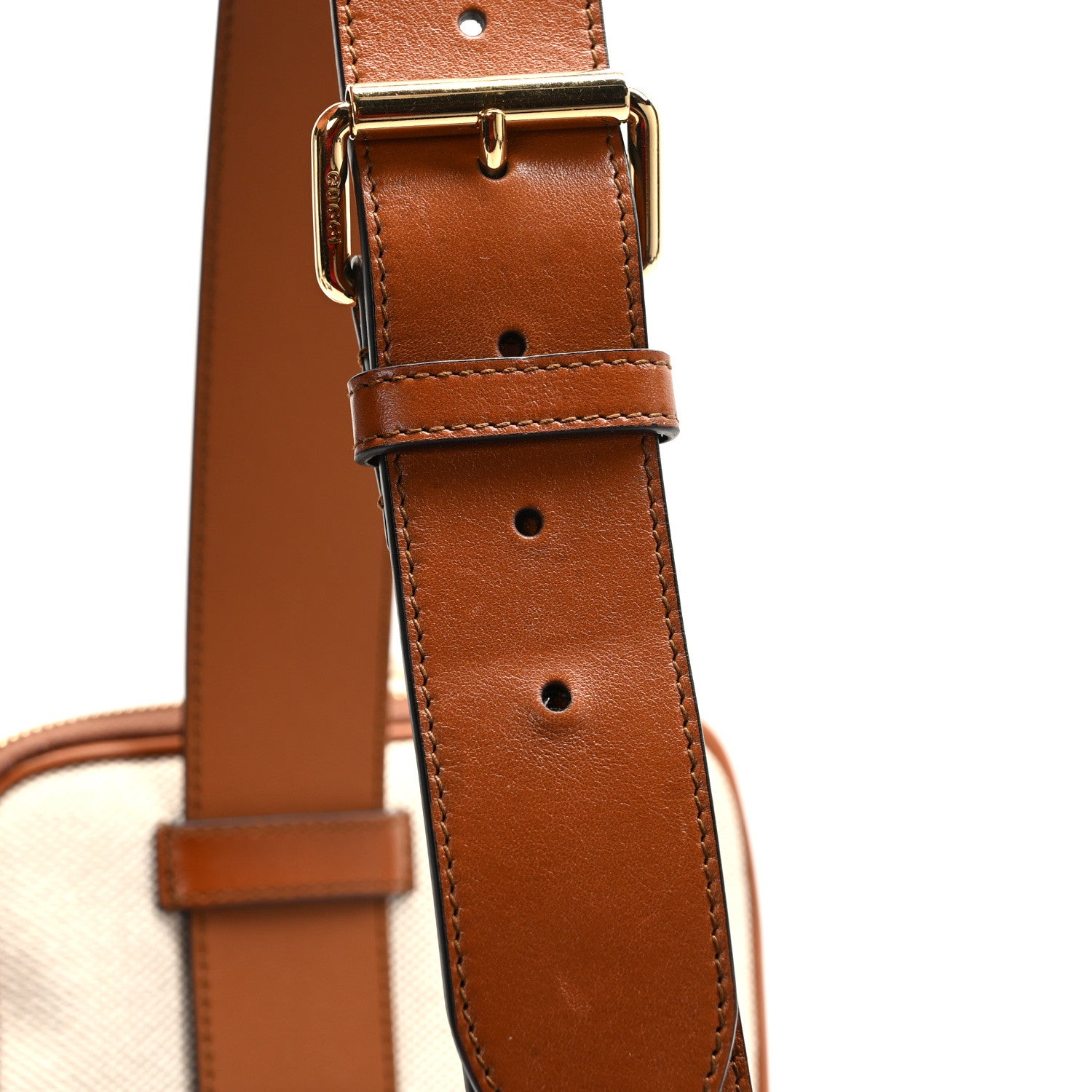 Gucci Vintage Canvas Calfskin Web Belted iPhone Case 90 36 Sand Cuir 12 of 14