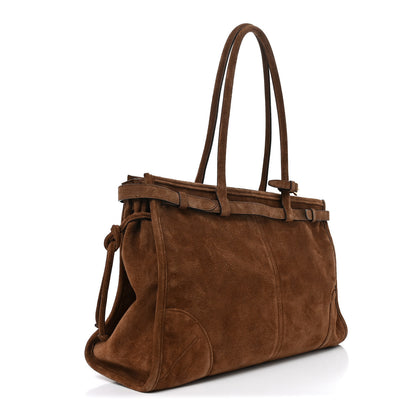Prada Suede Large Bonnie Shoulder Bag Cacao 3 of 9