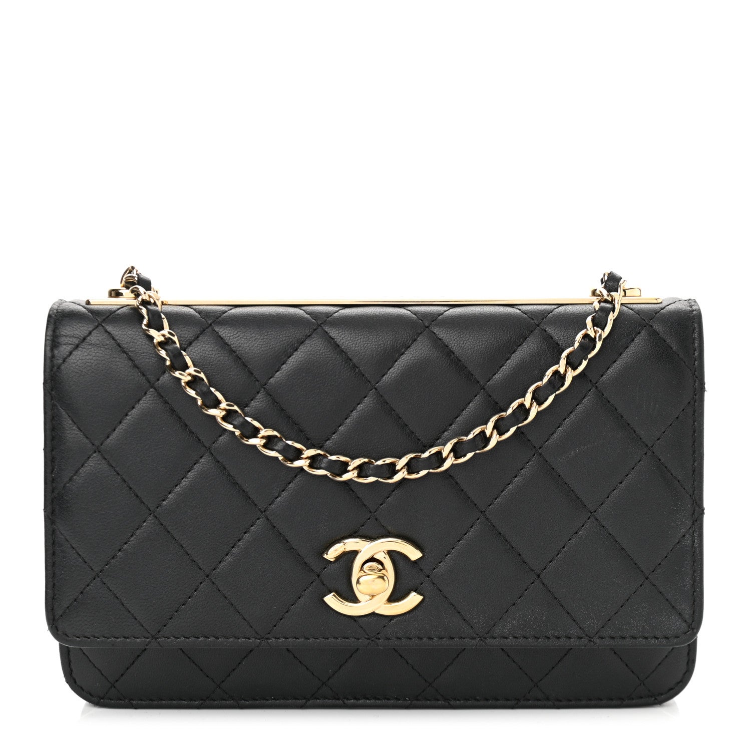 Chanel Lambskin Quilted Trendy CC Wallet On Chain WOC Black 1 of 13