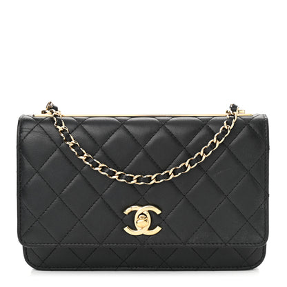 Chanel Lambskin Quilted Trendy CC Wallet On Chain WOC Black 1 of 13