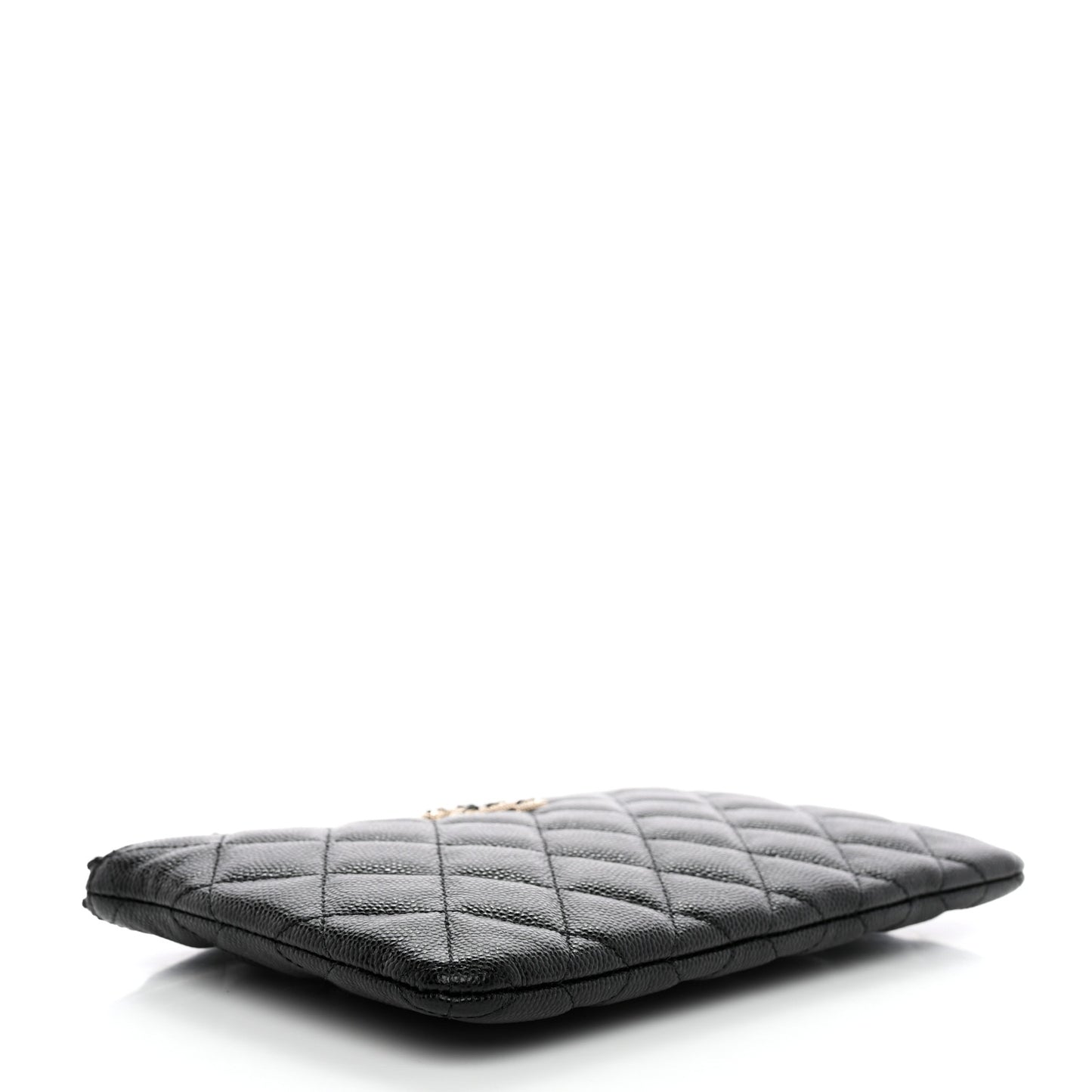 Caviar Quilted Crystal Cosmetic Case Black