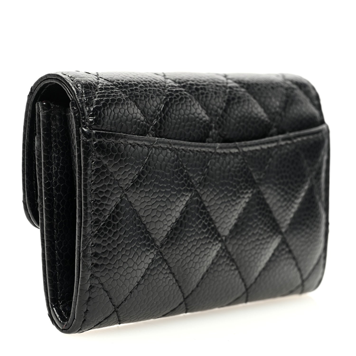 Chanel Caviar Quilted Flap Card Holder Wallet Black 3 of 8