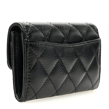 Chanel Caviar Quilted Flap Card Holder Wallet Black 3 of 8