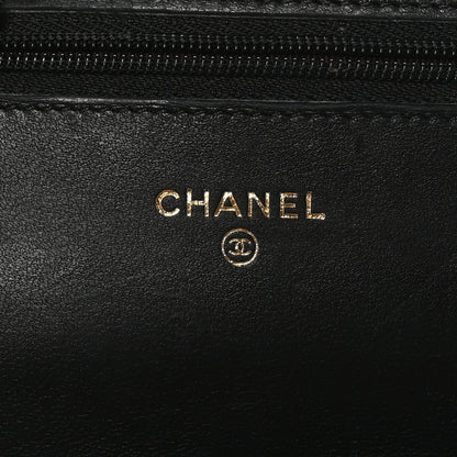 Chanel Lambskin Quilted Wallet On Chain WOC Black 6 of 11