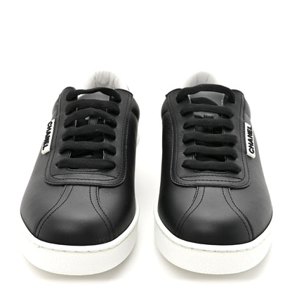 Chanel Calfskin CC Womens Sneakers 37 Black 3 of 10