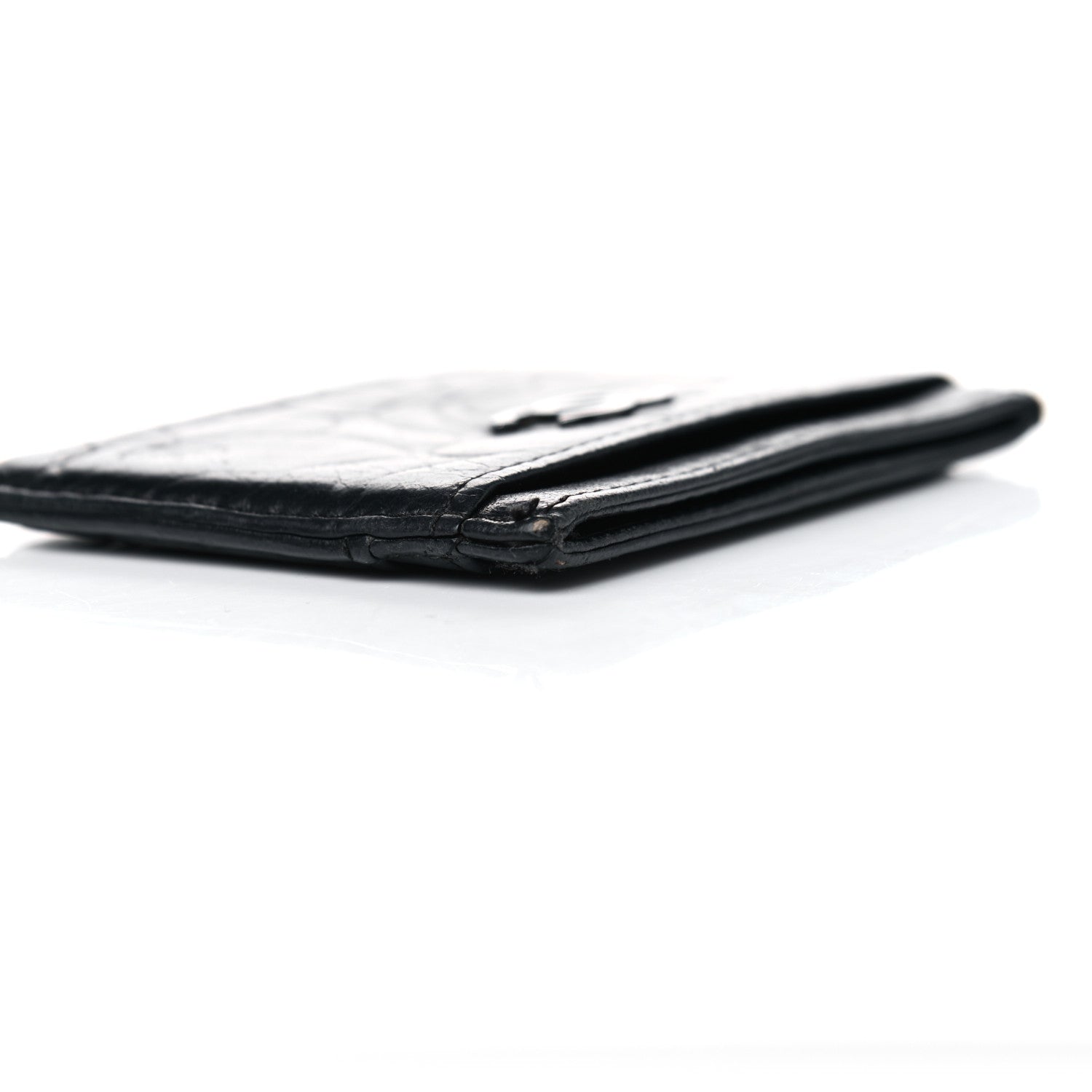 Chanel Lambskin Camellia Embossed Card Holder Black 8 of 8