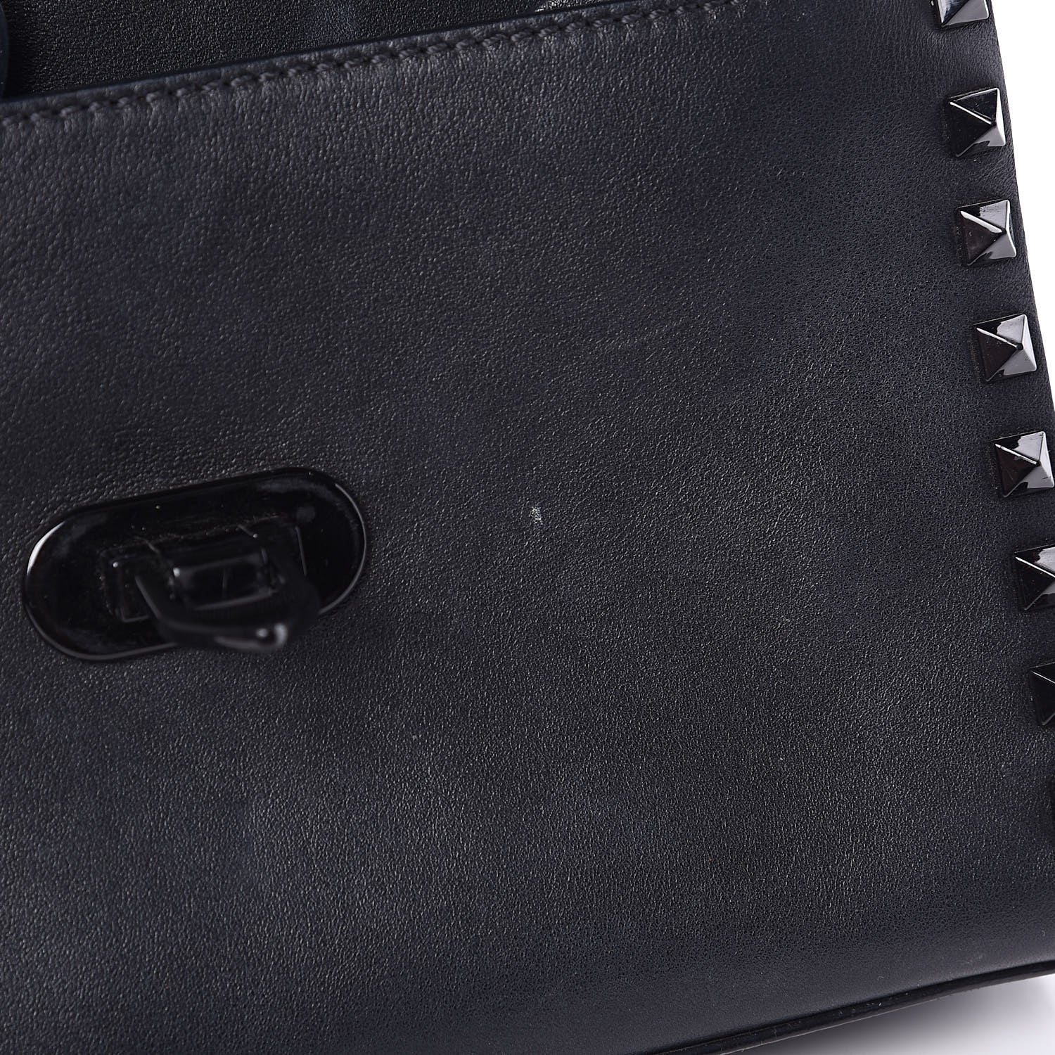 Valentino Garavani Vitello Monochrome Medium Rockstud Flip Lock Crossbody Bag Black 7 of 10