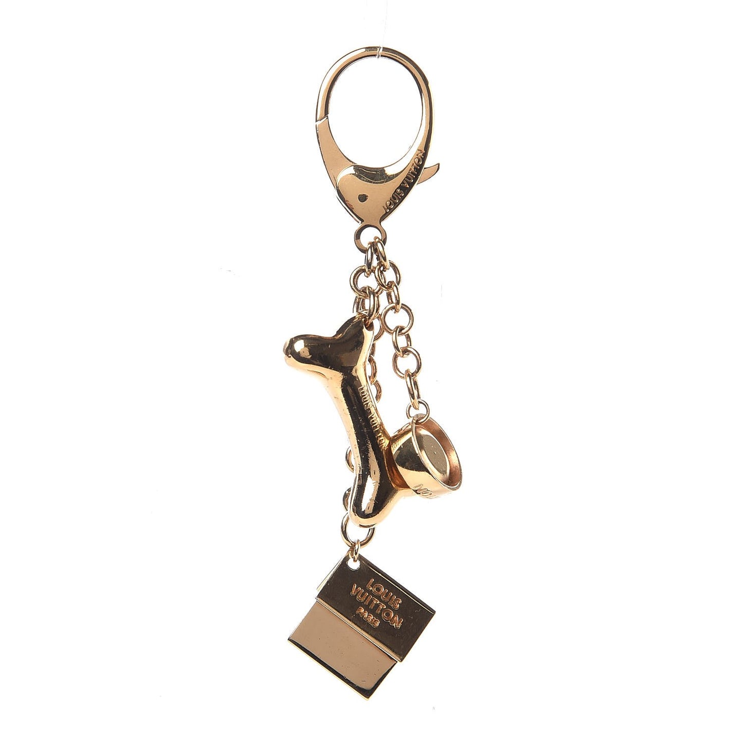 Metal Baxter Dog Bag Charm Gold