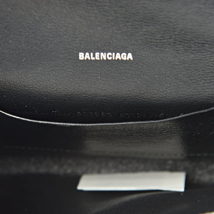 Balenciaga Metallic Grained Calfskin BB Phone Holder Wallet On Chain Silver 13 of 20