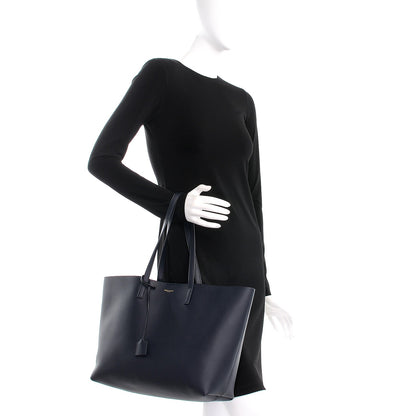 Saint Laurent Calfskin Large Shopping Tote Deep Marine 2 of 9