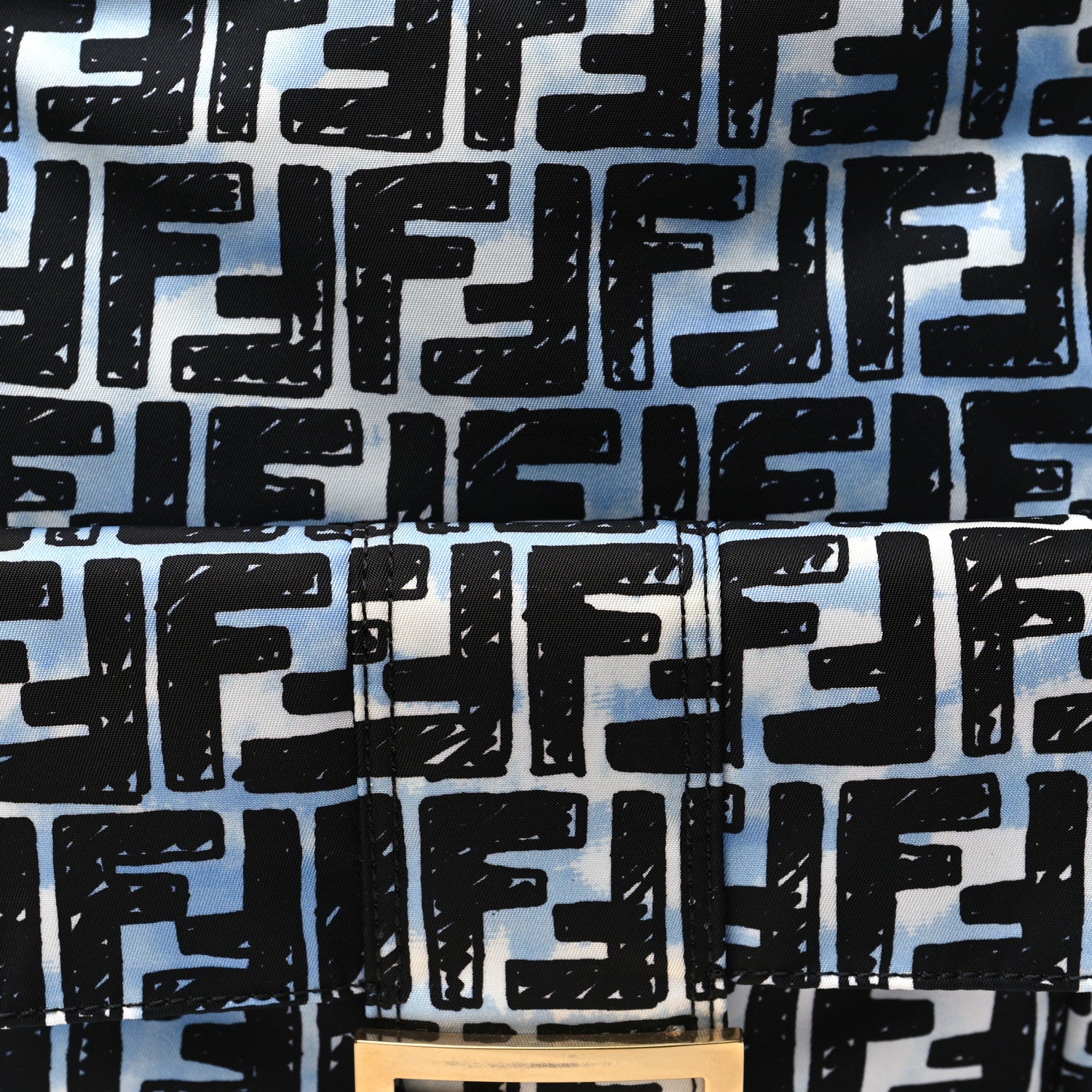 Fendi X JOSHUA VIDES Nylon FF Cloudy Pocket Backpack White Celeste Black 7 of 9