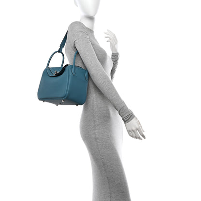 Hermes Taurillon Clemence Lindy 26 New Bleu Jean 2 of 11
