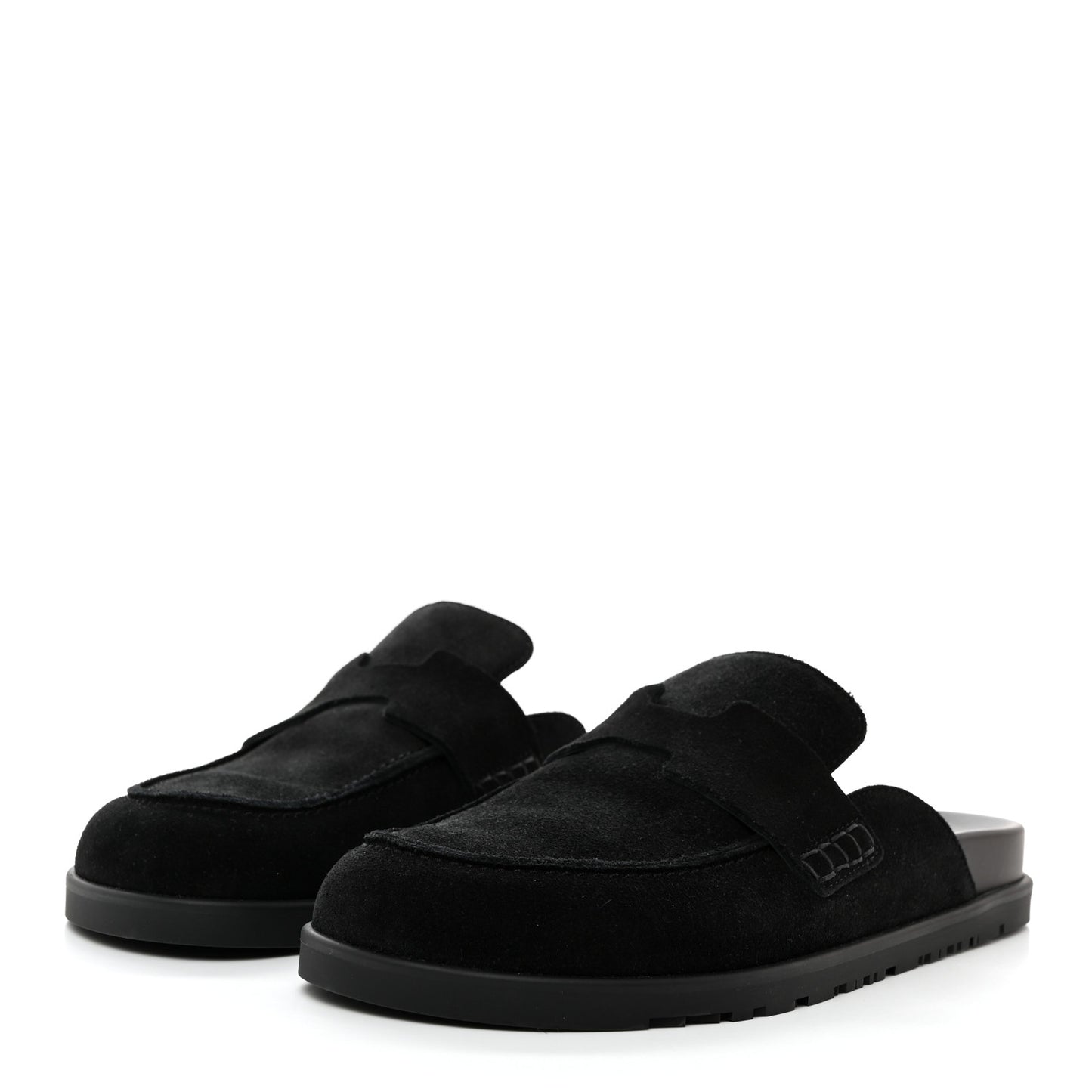 Suede Calfskin Go Mules 38 Black