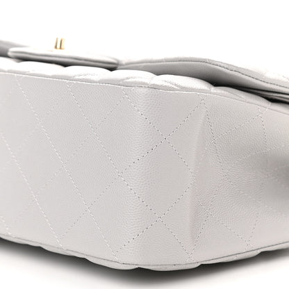 Chanel Caviar Quilted Jumbo Double Flap Grey 8 of 10