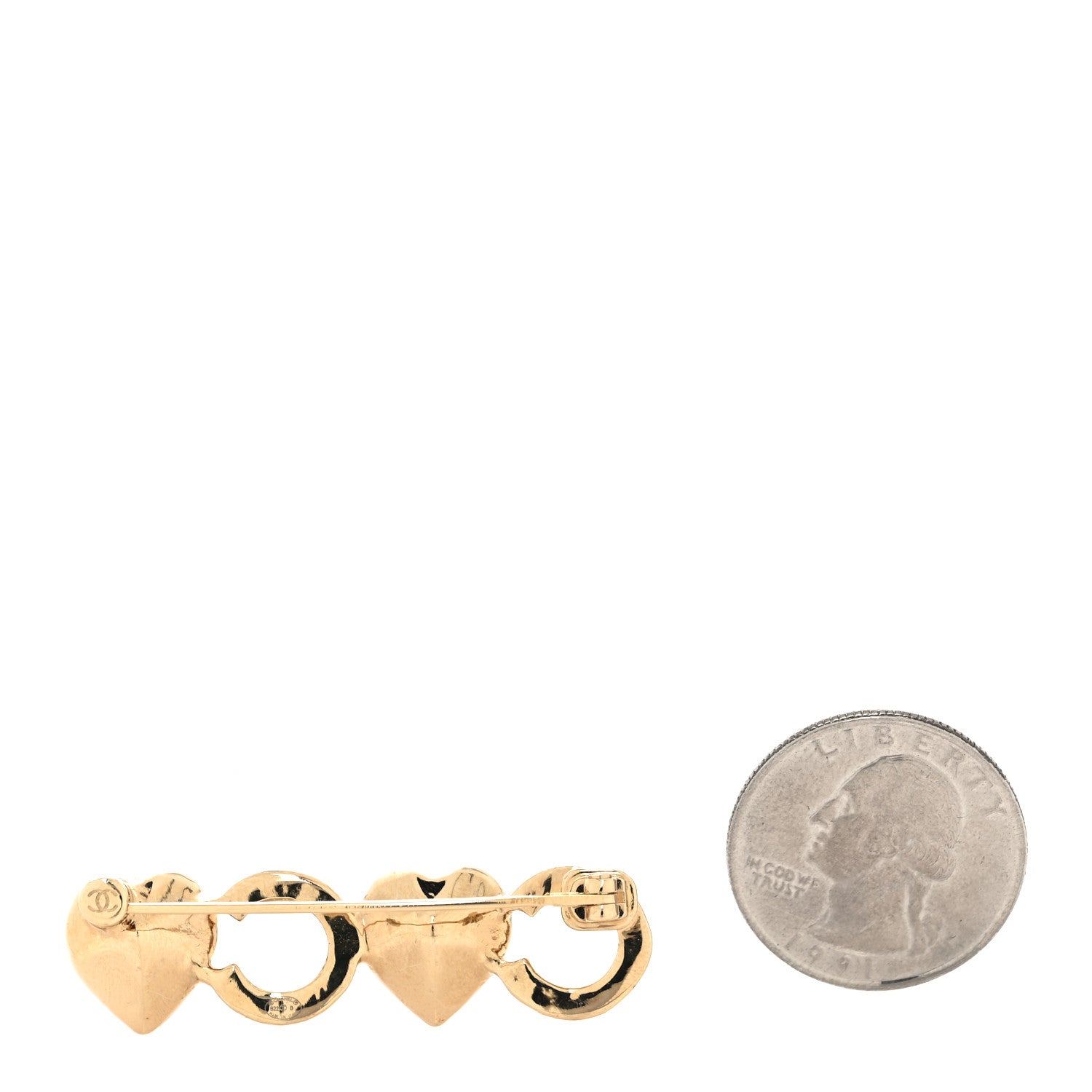 Chanel Pearl Coco Brooch Pink Gold 2 of 3