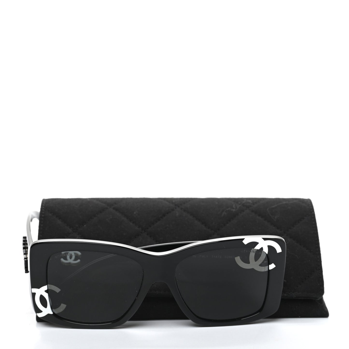 Acetate CC Logo Square Sunglasses 71472 Black
