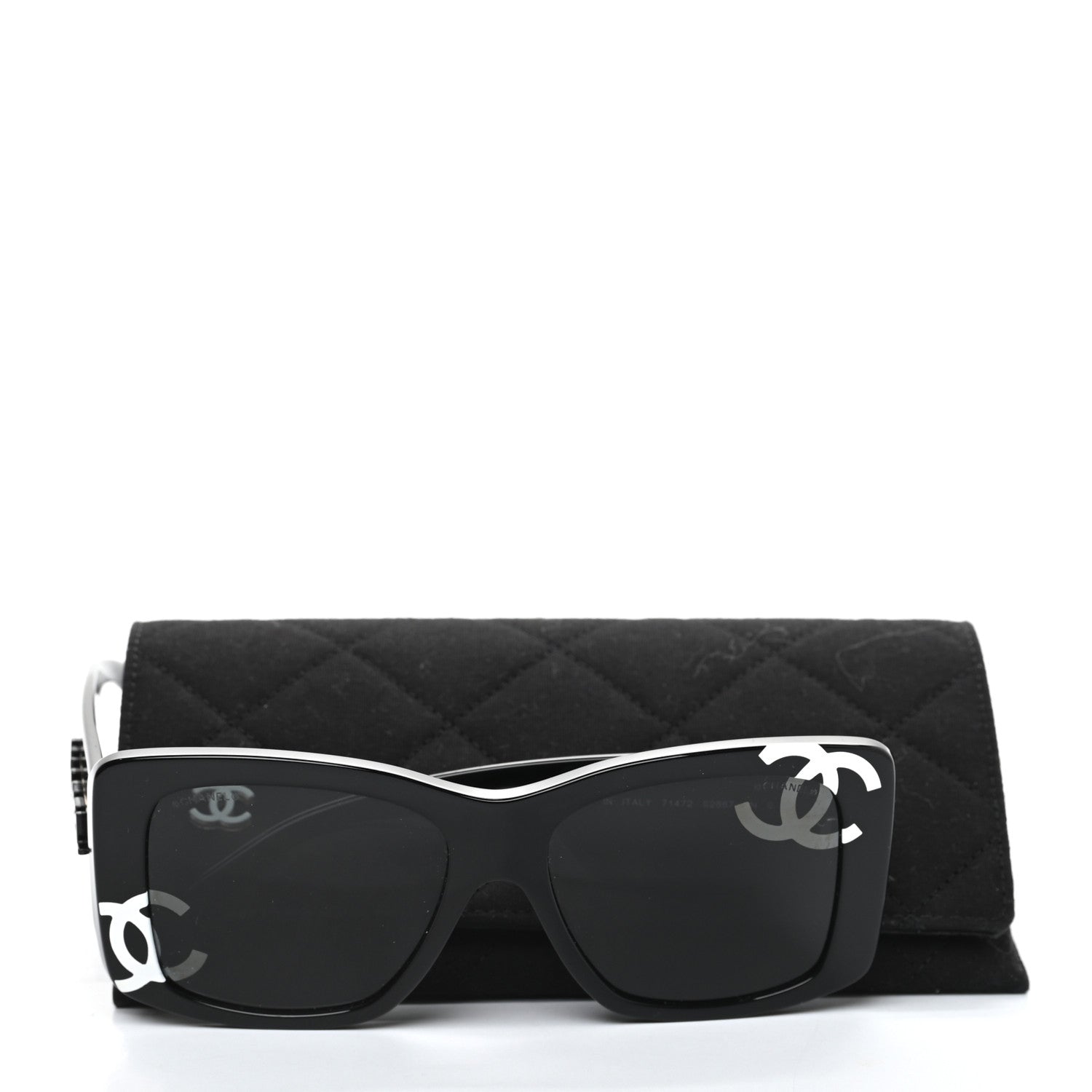 Chanel Acetate CC Logo Square Sunglasses 71472 Black 7 of 7