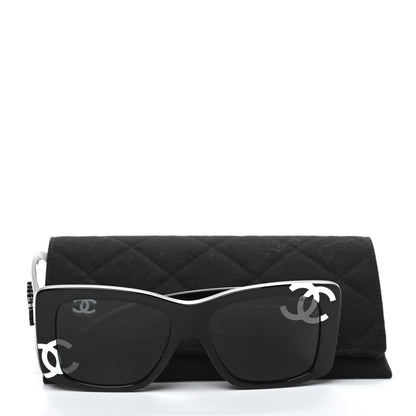 Chanel Acetate CC Logo Square Sunglasses 71472 Black 7 of 7