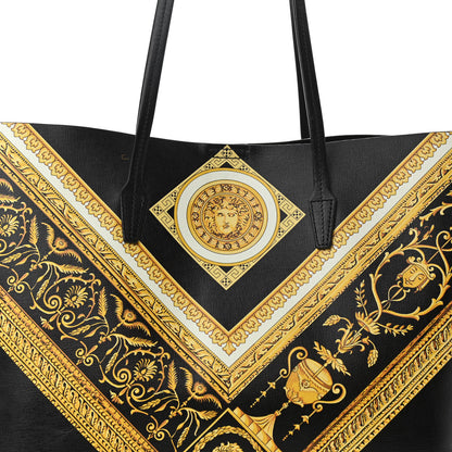 Versace Barocco Printed Tote Black Gold 7 of 9