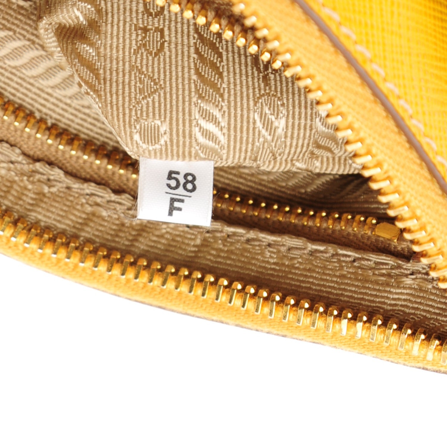 Prada Saffiano Bi-Color Wristlet Clutch Caramel Mimosa 8 of 9