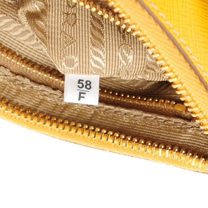 Prada Saffiano Bi-Color Wristlet Clutch Caramel Mimosa 8 of 9