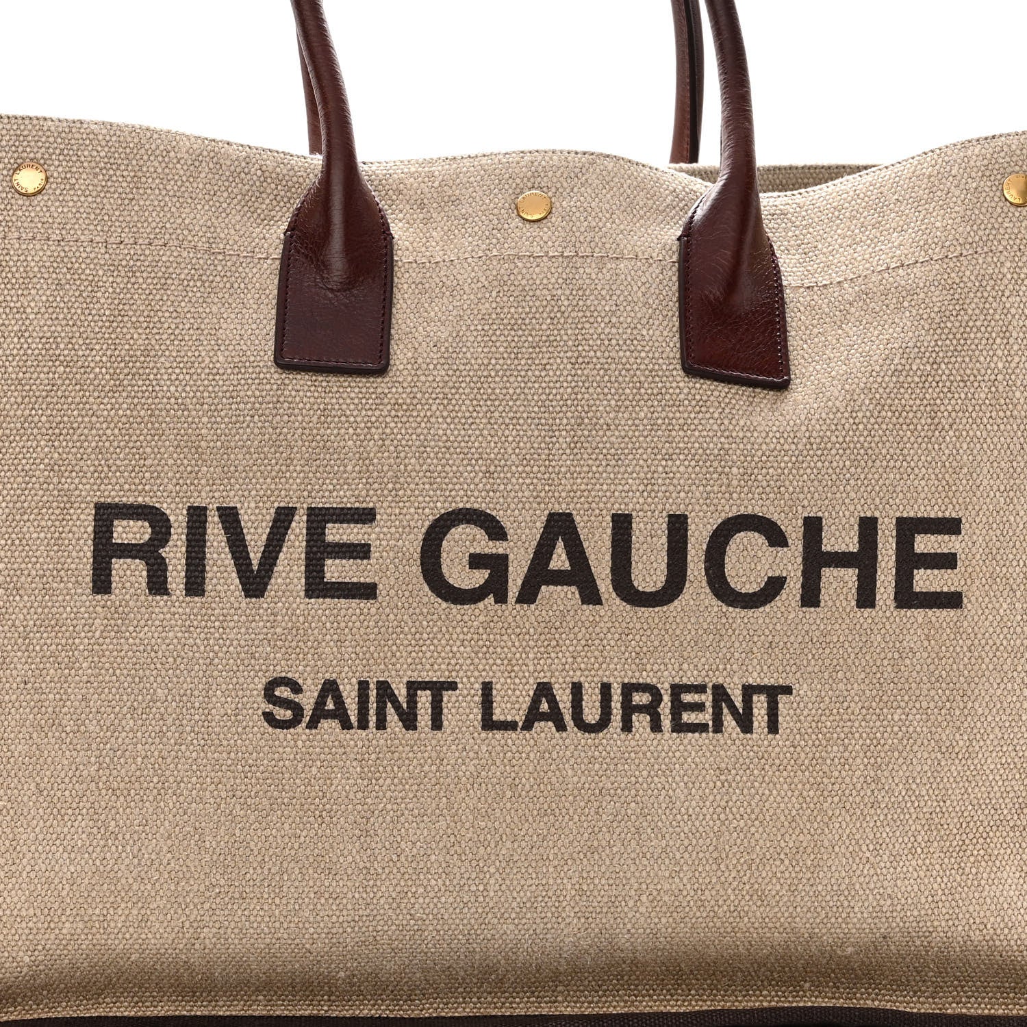 Saint Laurent Linen Calfskin Rive Gauche Tote Natural 8 of 11