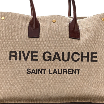 Saint Laurent Linen Calfskin Rive Gauche Tote Natural 8 of 11