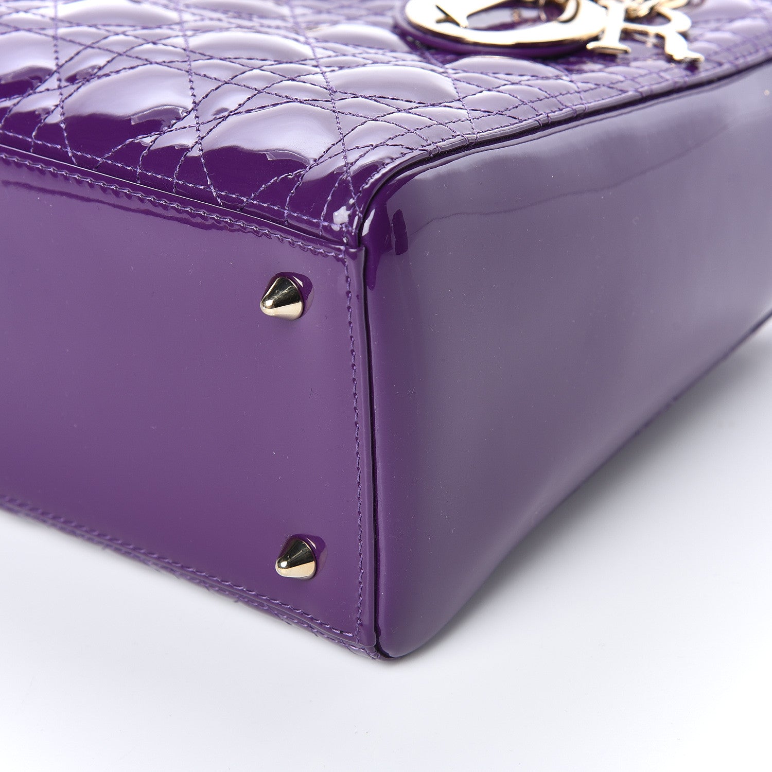 Christian Dior Patent Cannage Medium Lady Dior Purple 9 of 10