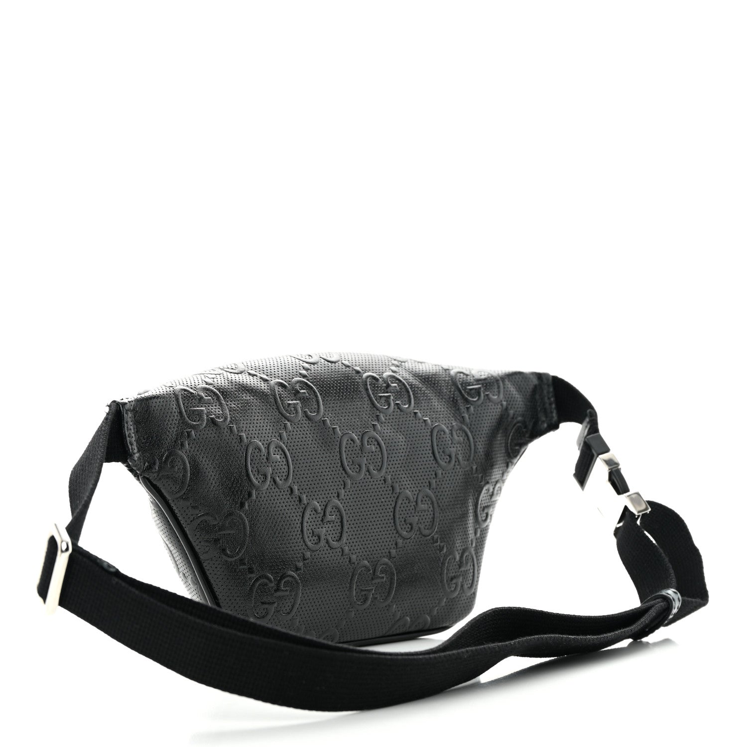 Gucci Calfskin GG Tennis Embossed Belt Bag Black 3 of 12